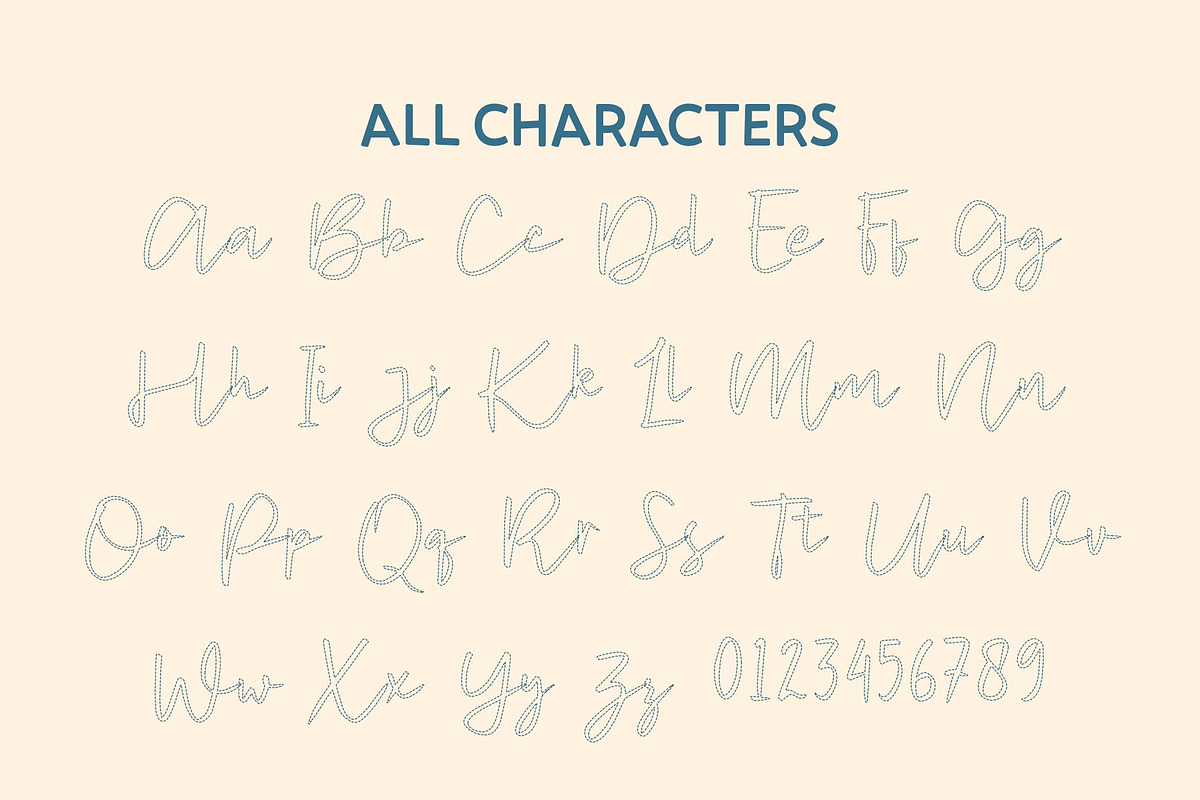 Mansier Dashed, a Script Font by Craft Supply Co. (Photo 8 of 8)