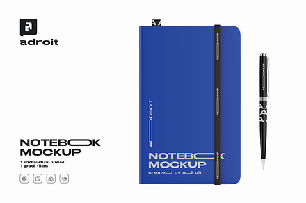 Notebook Mockup, a Pens & Pencil Mockup by _Adroit_