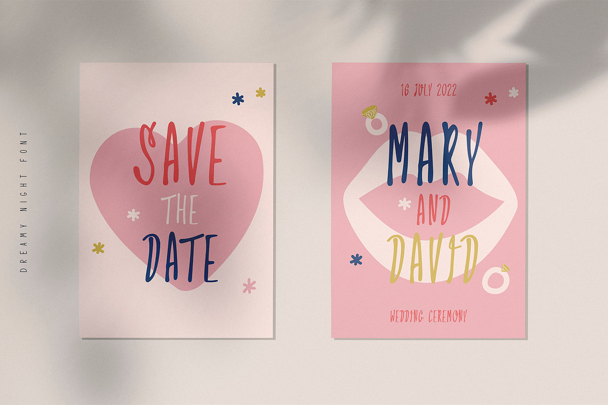 DREAMY NIGHT Creative Font, a Sans Serif Font by CuteDreamyDesign (Photo 2 of 11)