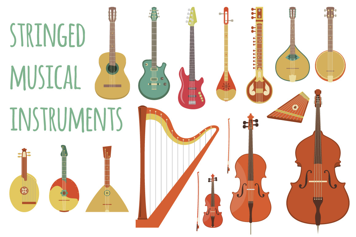 Stringed Musical Instruments by Vectorikart  Creative Market