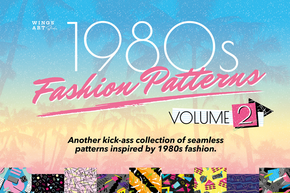 1980s Retro Fashion Patterns Vol 2, a Pattern Graphic by Wingsart Studio (Photo 1 of 8)