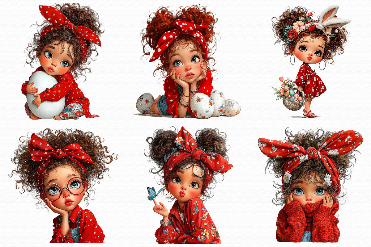 Whimsical Easter Girl Clipart, an Illustration by Libby Wishes (Photo 8 of 8)