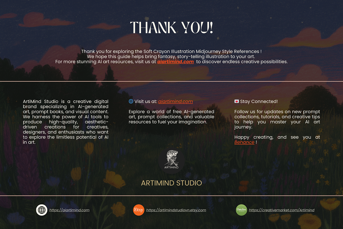 Crayon Illustration MidJourney Style, a Decorative Illustration by Artimind Studio (Photo 10 of 10)