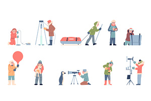 Polar scientist characters, an Illustration by LadadikArt