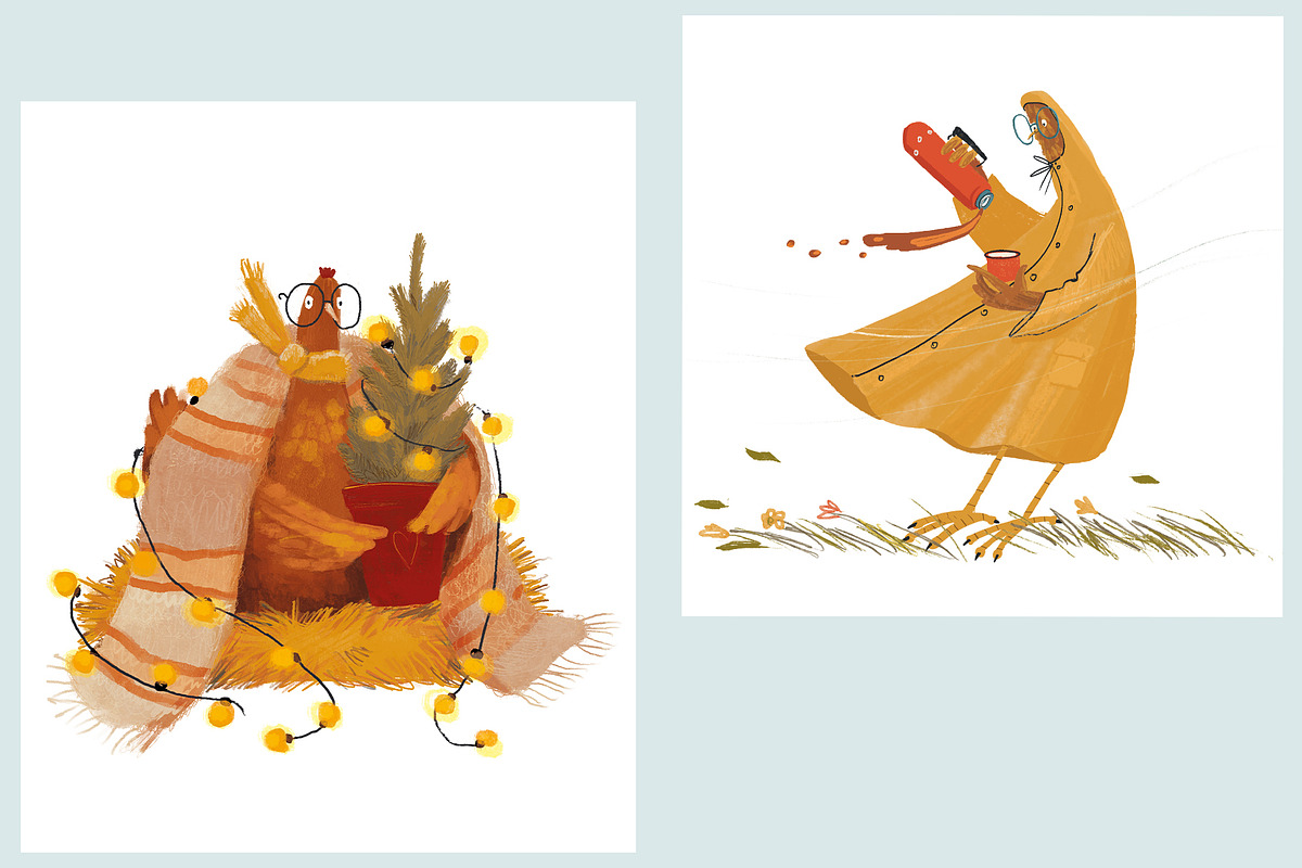 Happy Chickens, an Animal Illustration by Dashnpro (Photo 6 of 8)