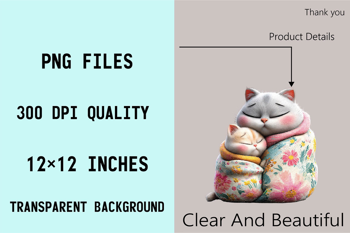 Whimsical Mother's Day Cat Clipart B, an Illustration by SVGArt (Photo 4 of 9)