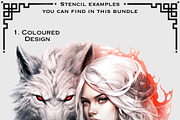 Forest & Wolves tattoo flash bundle, a Brush Add-On by ProcreateInk (Thumbnail 10 of 10)