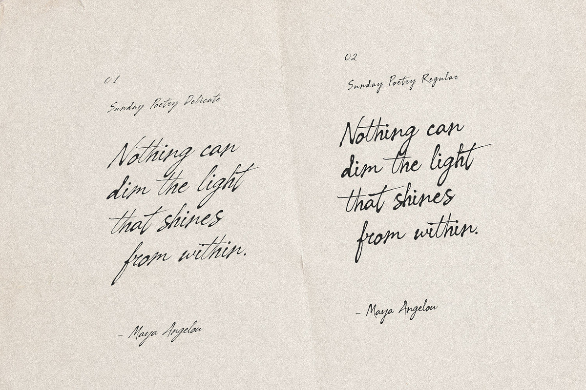 Sunday Poetry - Handwritten Script, a Handwritten Font by AndrewPixelType (Photo 5 of 13)