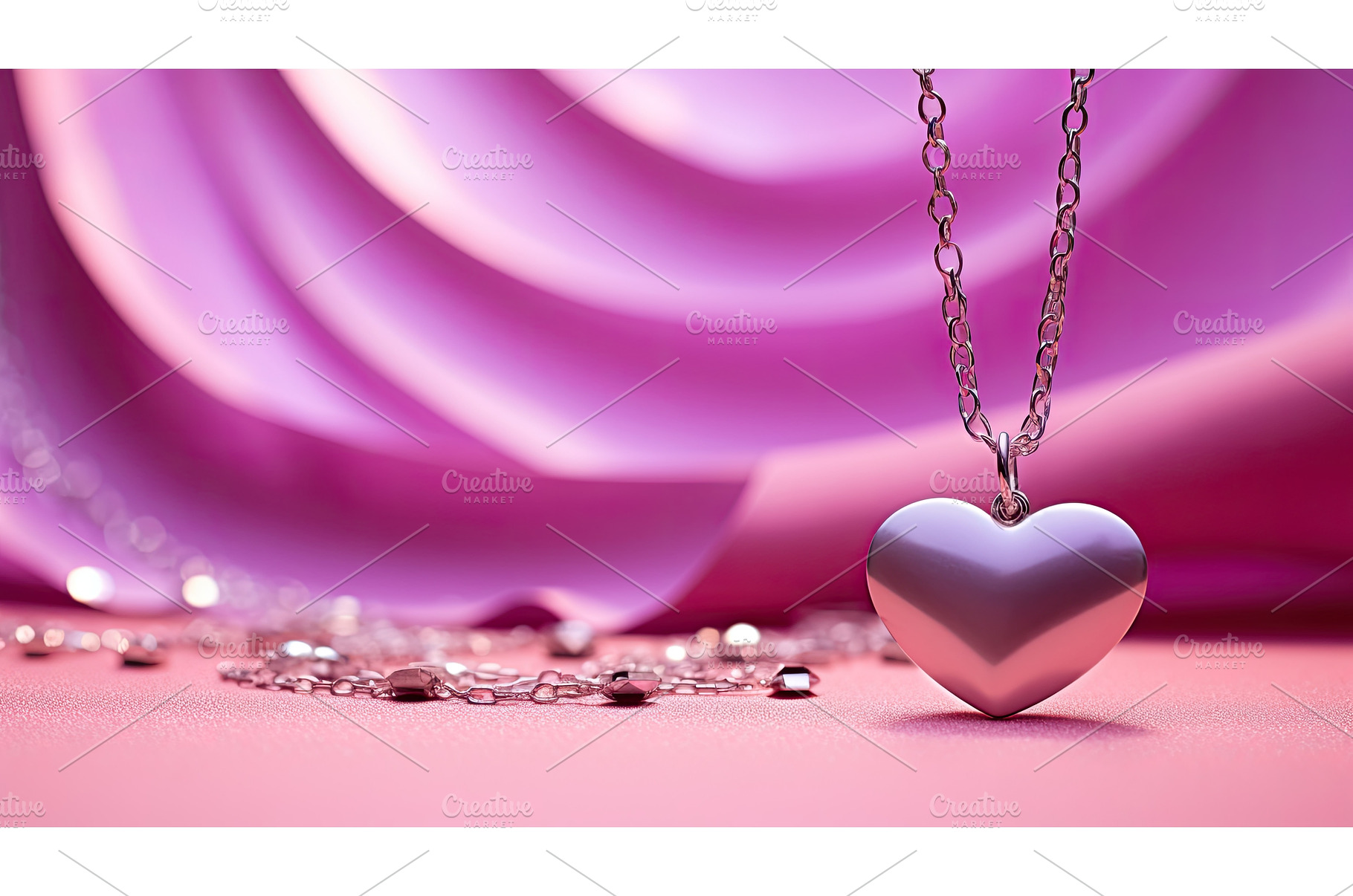 necklace pink background metallic ai, a Background Photo by pikepicture