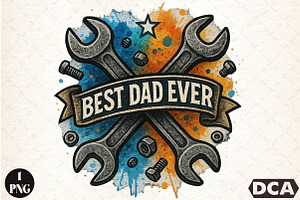 Best Dad Ever PNG, Father's Day PNG, an Illustration by DreamCafeArt