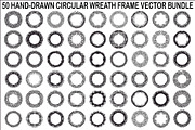 Hand Drawn Wreath Frame Bundle, an Illustration by yasushie (Thumbnail 1 of 51)