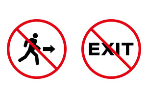 Forbid Person Way Escape Pictogram, an Object Illustration by Vector Creator