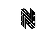 Letter N With Dots Logo, a Branding & Logo Template by Buqancreative (Thumbnail 1 of 2)