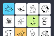 Tropical, Beach, and Ocean Doodles, an Outline Icon by Brickclay (Thumbnail 6 of 9)