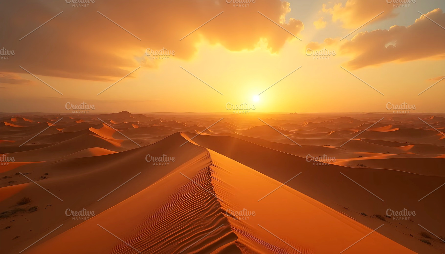 Golden Sand Dunes Under Dramatic Sun, a Photo by LOGOCREATIVE