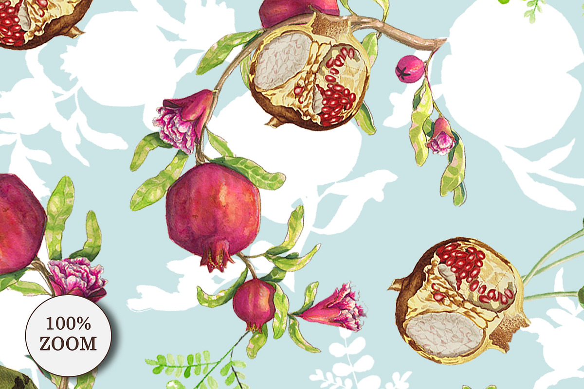 Pomegranate Flora Prints & Patterns, a Pattern Graphic by GND ART STUDIO (Photo 8 of 8)