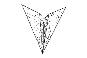 fold paper plane sketch hand drawn, an Object Illustration by pikepicture
