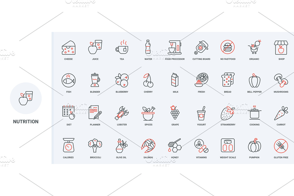 Traditional food & dishes icons, a Food Illustration by Lemberg Vector