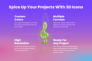 3D Music Icons, an Object 3D Model by Flat Icons (Thumbnail 3 of 8)