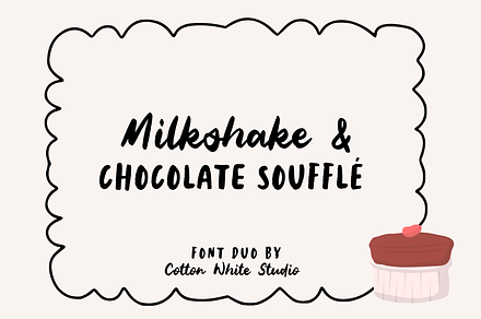 Milkshake and Chocolate Soufflé Duo, a Handwritten Font by Cotton White Studio