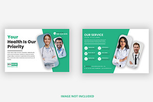 Medical healthcare postcard design, a Card Template by graphics city