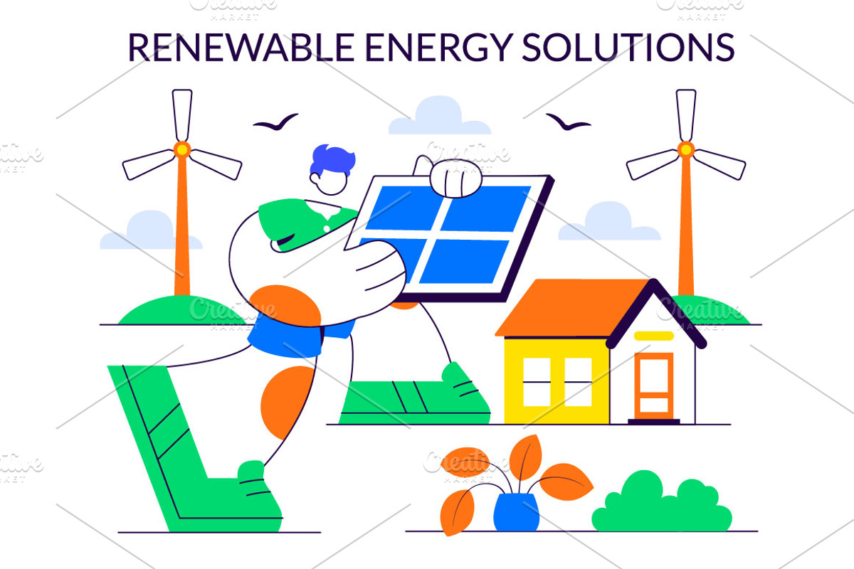 10 Renewable Energy Solutions, a Technology Illustration by denayunebgt (Photo 4 of 4)