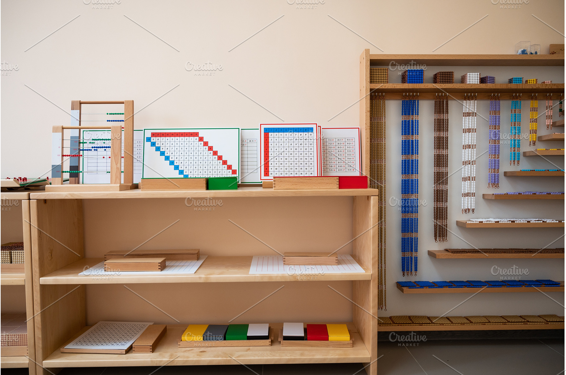 Montessori classroom interior, a School & Education Photo by Jan Jack Russo Media
