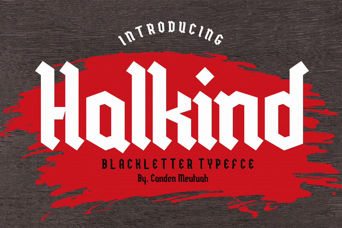 Halkind Blackletter Font, a Blackletter Font by Canden Meutuah (Photo 1 of 8)