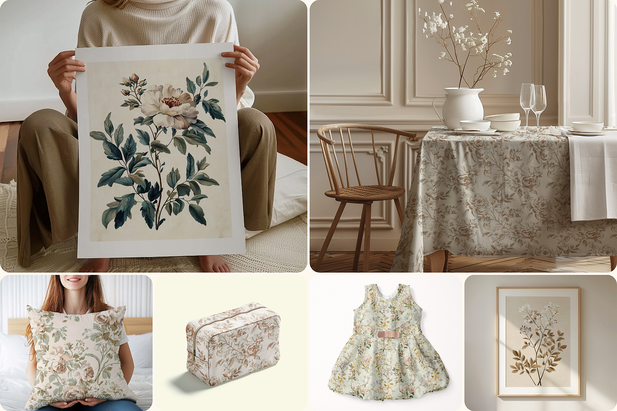 Antique Botanical Patterns & Prints, a Pattern Graphic by Ninterints (Photo 8 of 13)