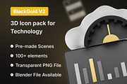 BlackGoldV2–Premium 3D Icon for Tech, an Object 3D Model by Iqonic Design (Thumbnail 1 of 6)