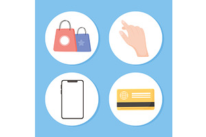 ecommerce purchase set, a Finance Illustration by studiogstock