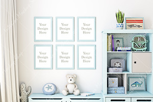 Kids Frame Mockup Room - 517, a Print Template by Mockup Shop