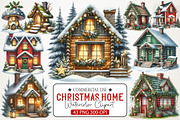 Christmas House Clipart, an Illustration by RobertsArt (Thumbnail 1 of 7)