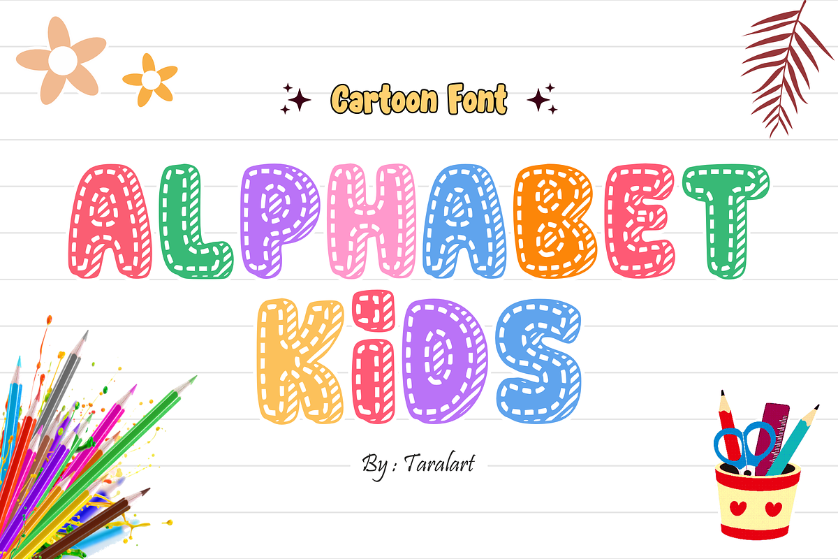 CUTE DREAM - Playful Stitched Font, a Sans Serif Font by KiddoGlyphs Studio (Photo 3 of 5)