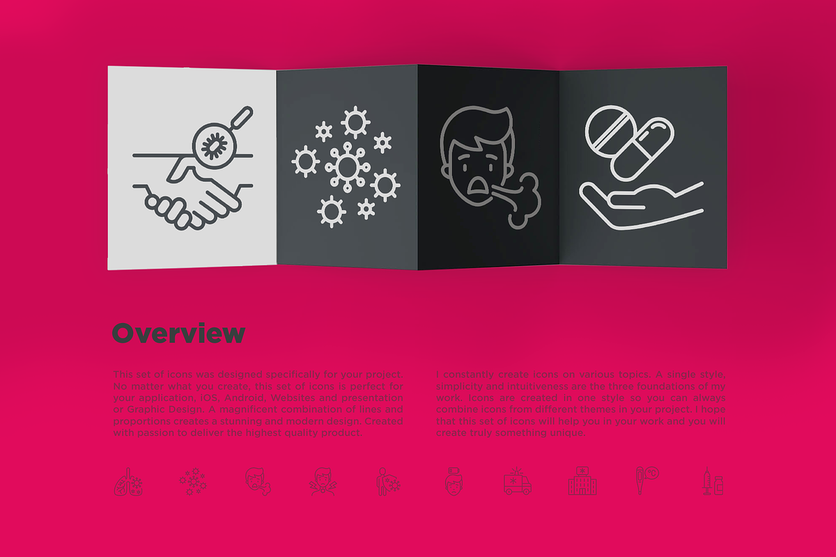 Coronavirus | 16 Thin Line Icons, an Outline Icon by Alex Blogoodf (Photo 3 of 15)