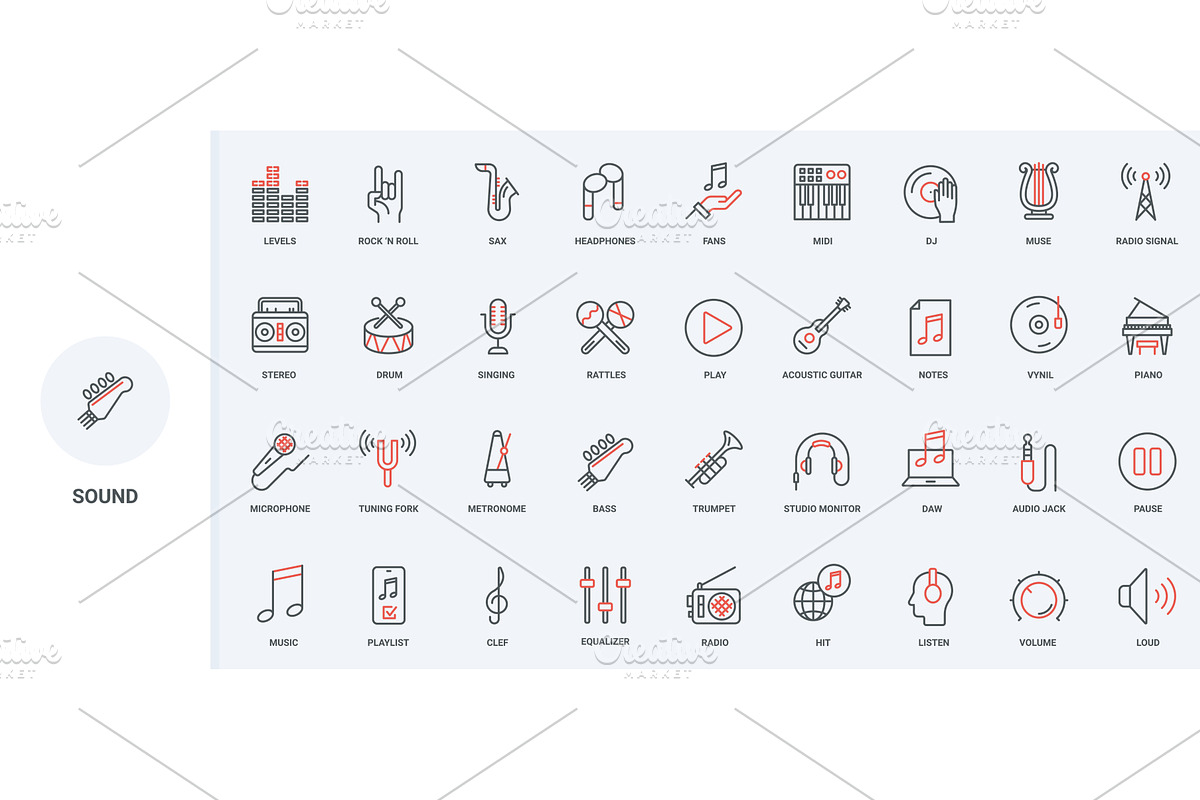 Record listen music voice icons, an Object Illustration by Lemberg Vector