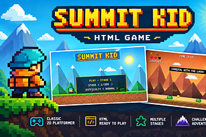 SUMMIT KID — Game Platformer, a HTML Template by Creative House