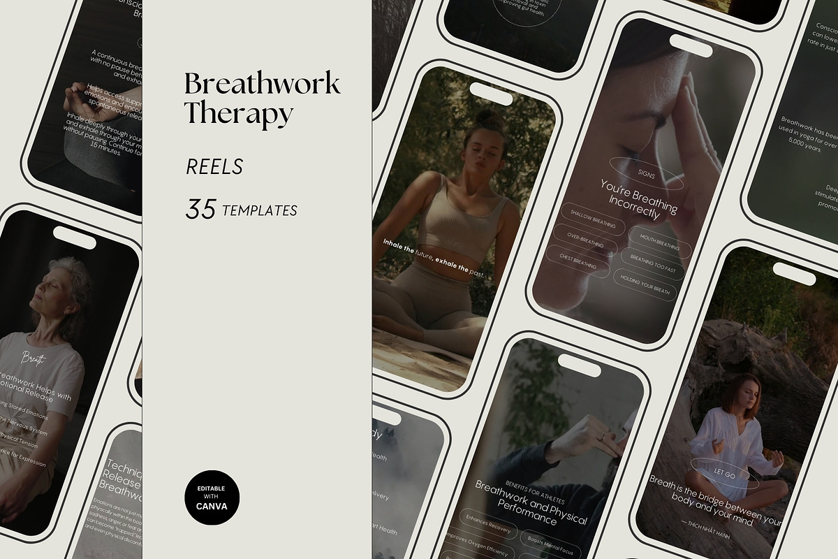 Breathwork Instagram Template Reels, a Social Media Template by Terraa Studio Design (Photo 1 of 8)