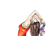 Yoga poses set (vector, raster), an Illustration by Watercolor_Vector Graphic (Thumbnail 3 of 5)