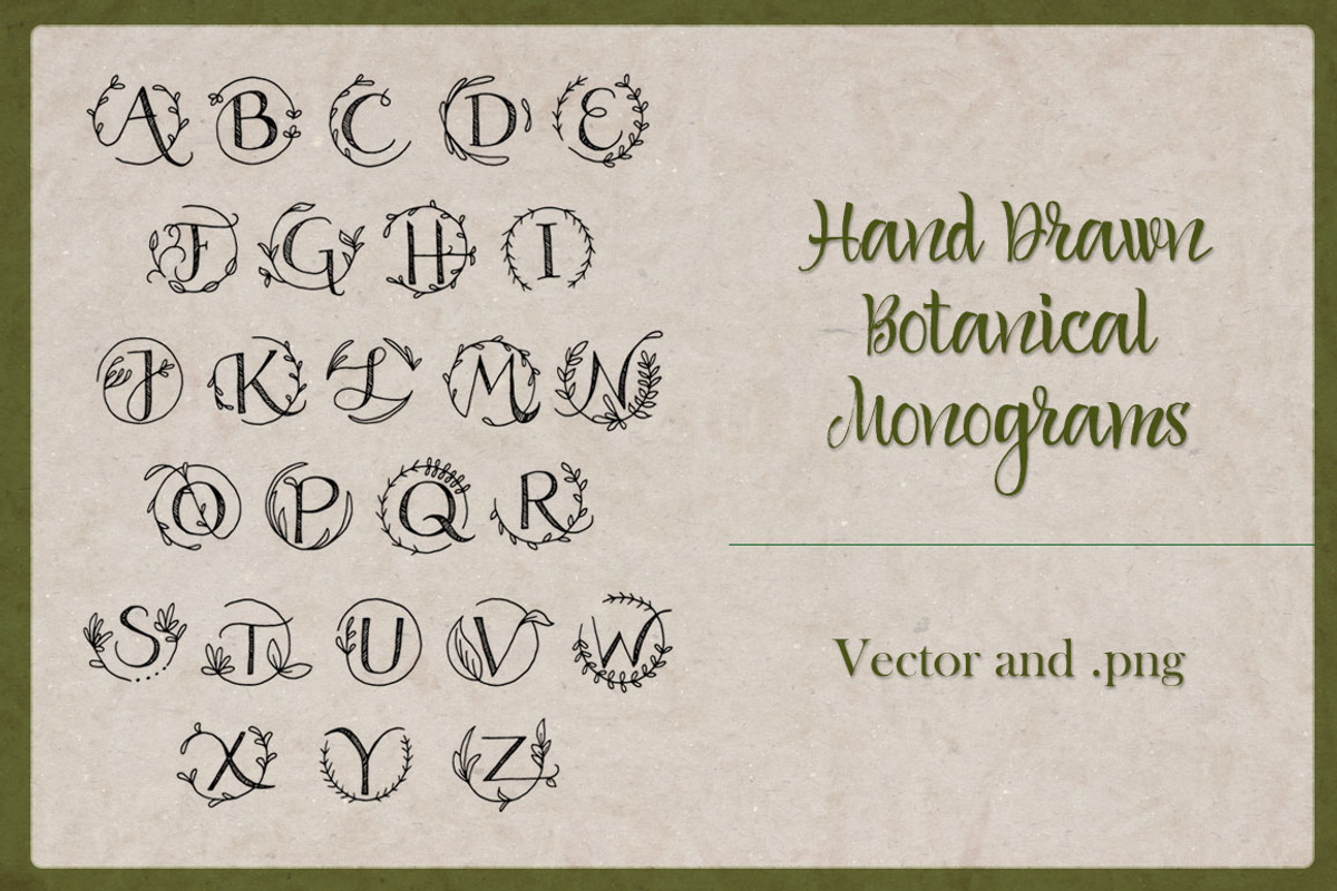 Botanical Monograms Vector, PNG, OTF, an Illustration by MyNatureGraphics (Photo 1 of 4)