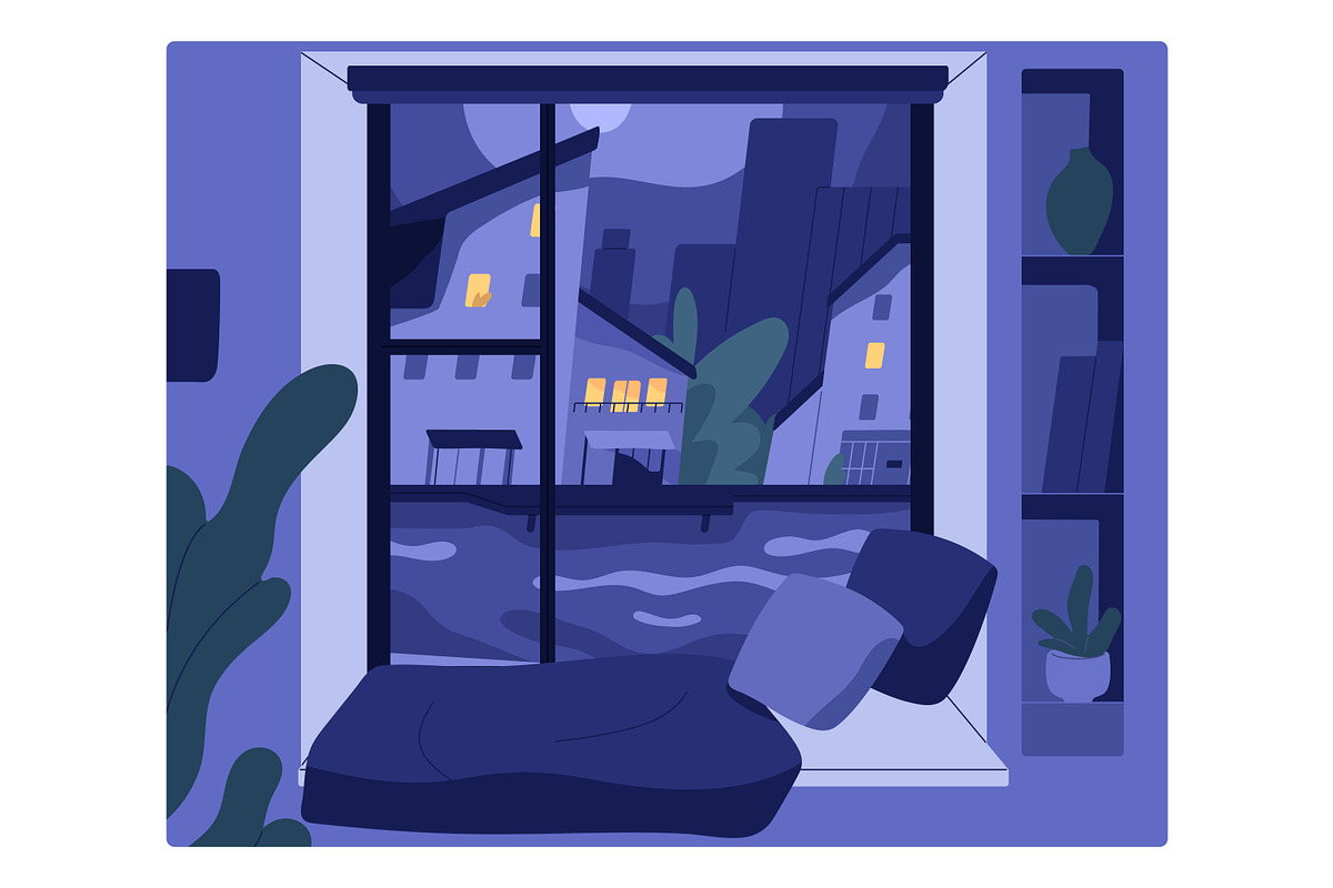 Window view at different time of day, an Object Illustration by Good Studio (Photo 5 of 5)