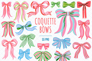 Coquette Bows Clipart – 55 PNG