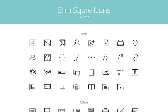 Slim Square Icons