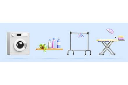 Laundry service equipment for wash, a Furniture 3D Model by Marozhkastudio