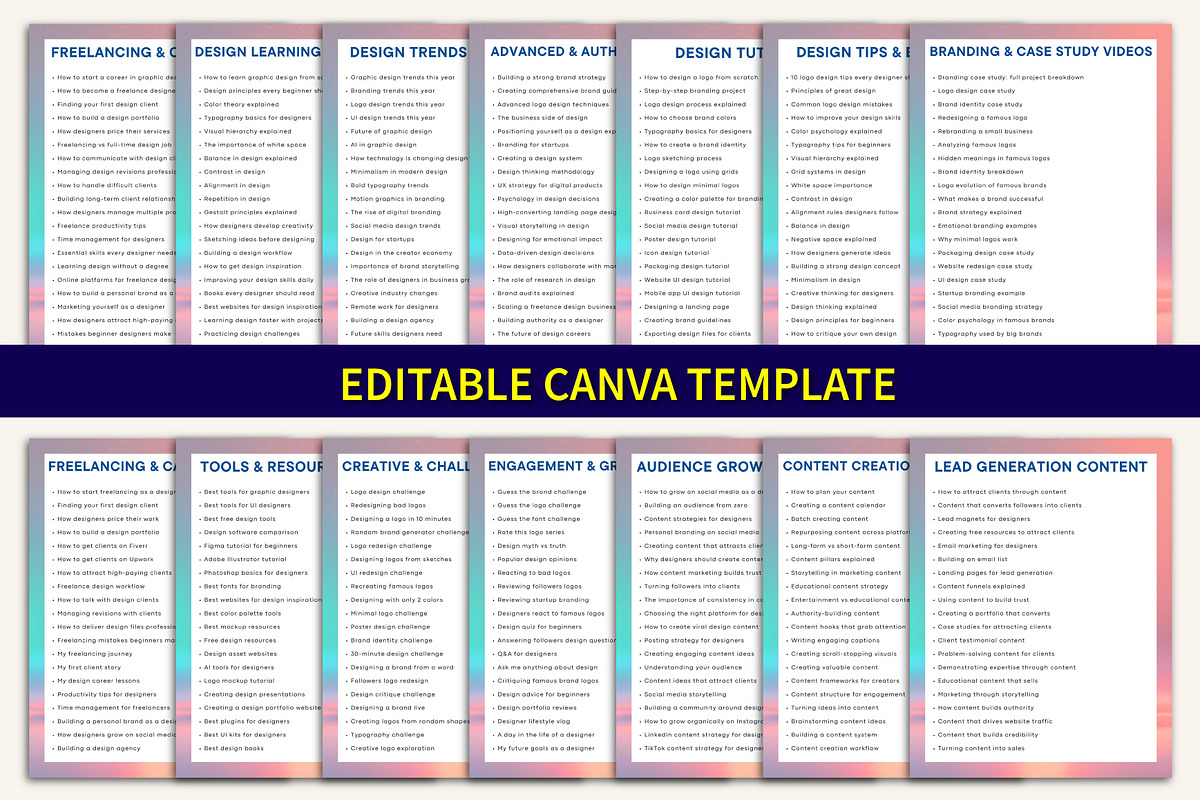 1000+ Daily Content Idea Prompt, a Stationery Template by Designmela01 (Photo 5 of 10)