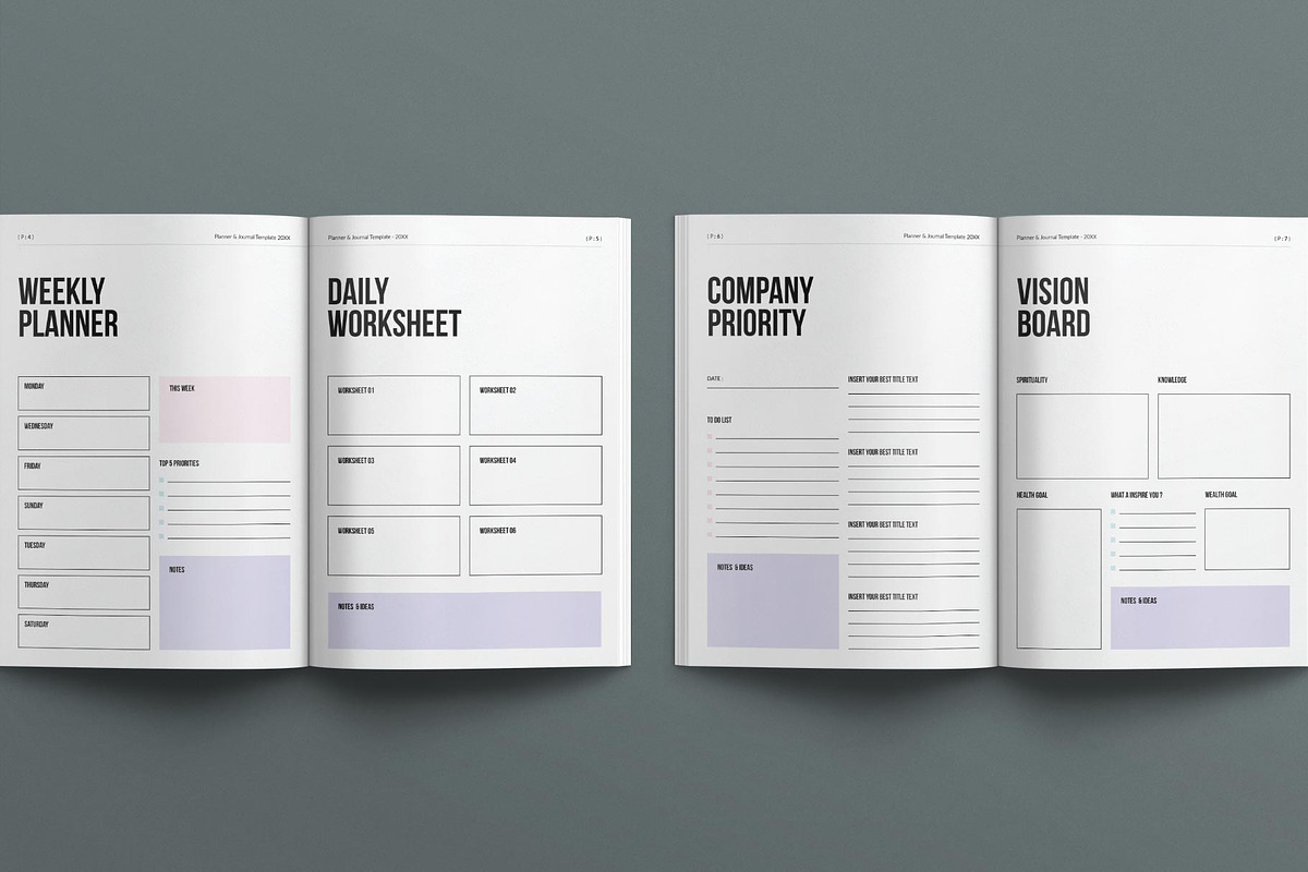 Planner & Journal Template, a Stationery Template by E-Type (Photo 3 of 7)