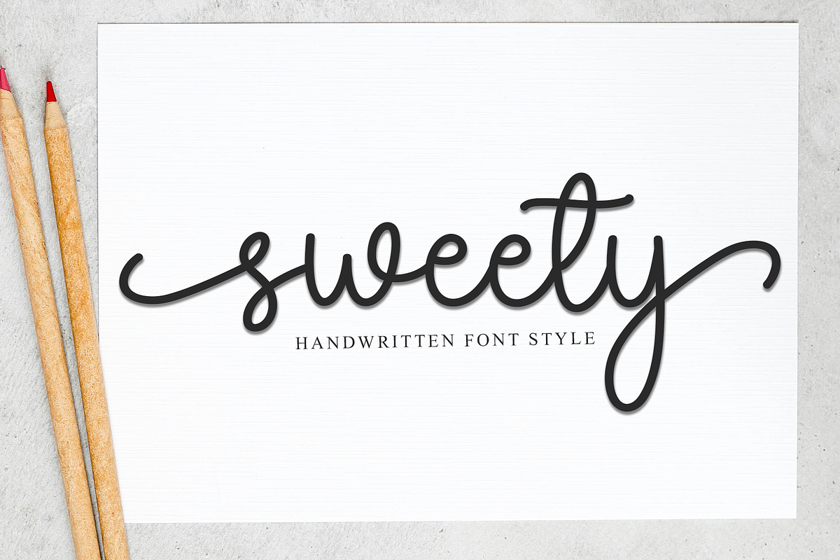 Sweety, a Script Font by FreshTypeINK (Photo 1 of 8)