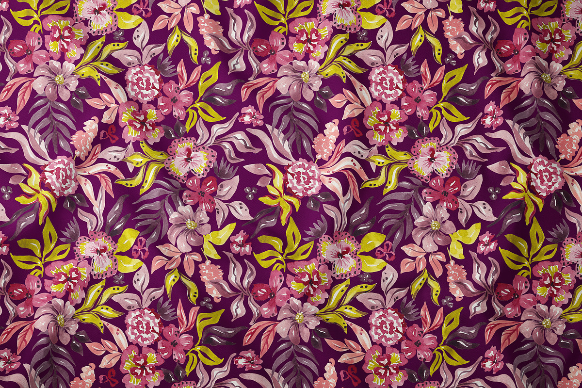 Fantasy flowers seamless pattern, a Pattern Graphic by SirenaArt (Photo 7 of 17)