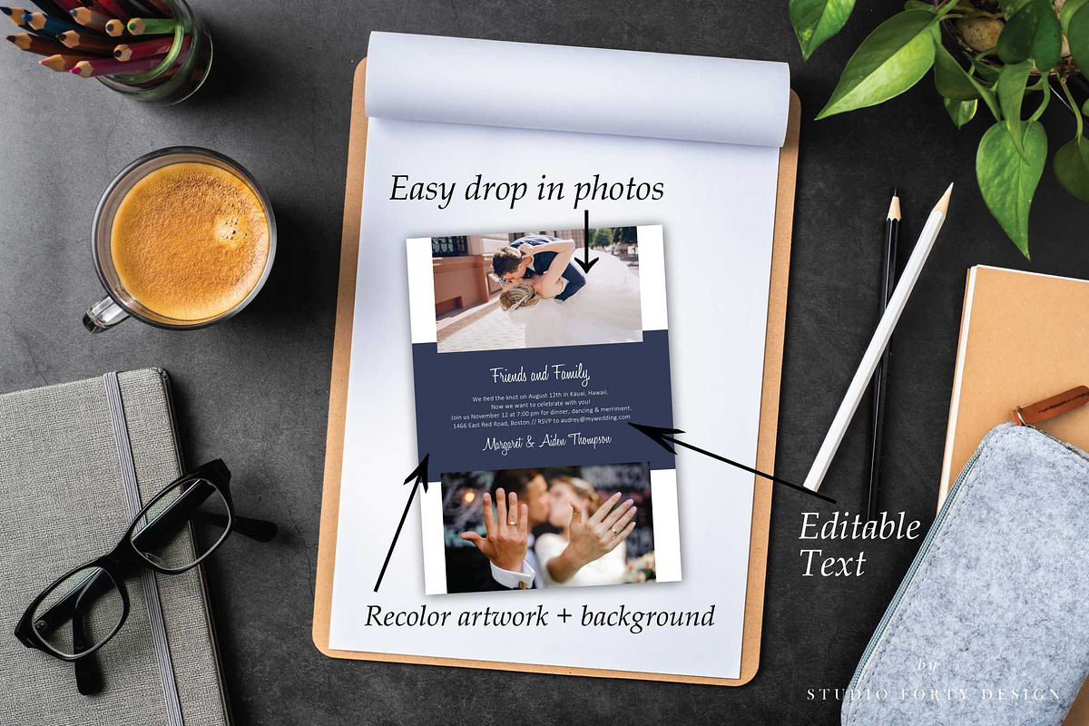 Thought You Should Know Eloped E107, a Stationery Template by Studio Forty Design (Photo 3 of 4)