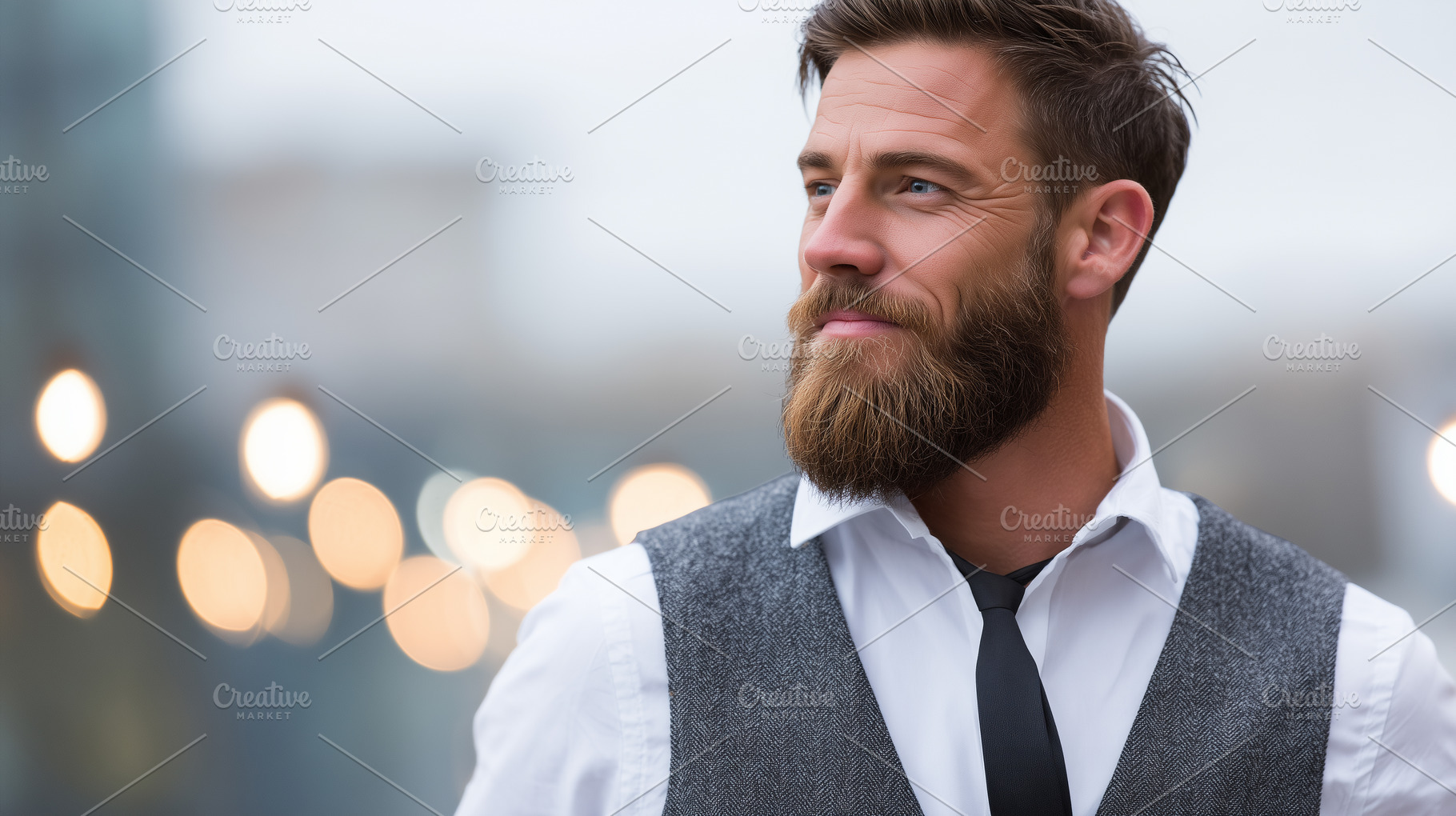 Well-dressed man with beard and tie, a Person Photo by MistyDay
